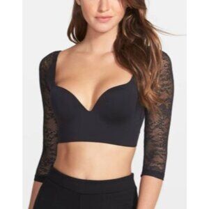 NEW Cosabella Womens‎ 2 Trenta Betsy Black Lace Sleeve Wireless Bra 3/4 Sleeve